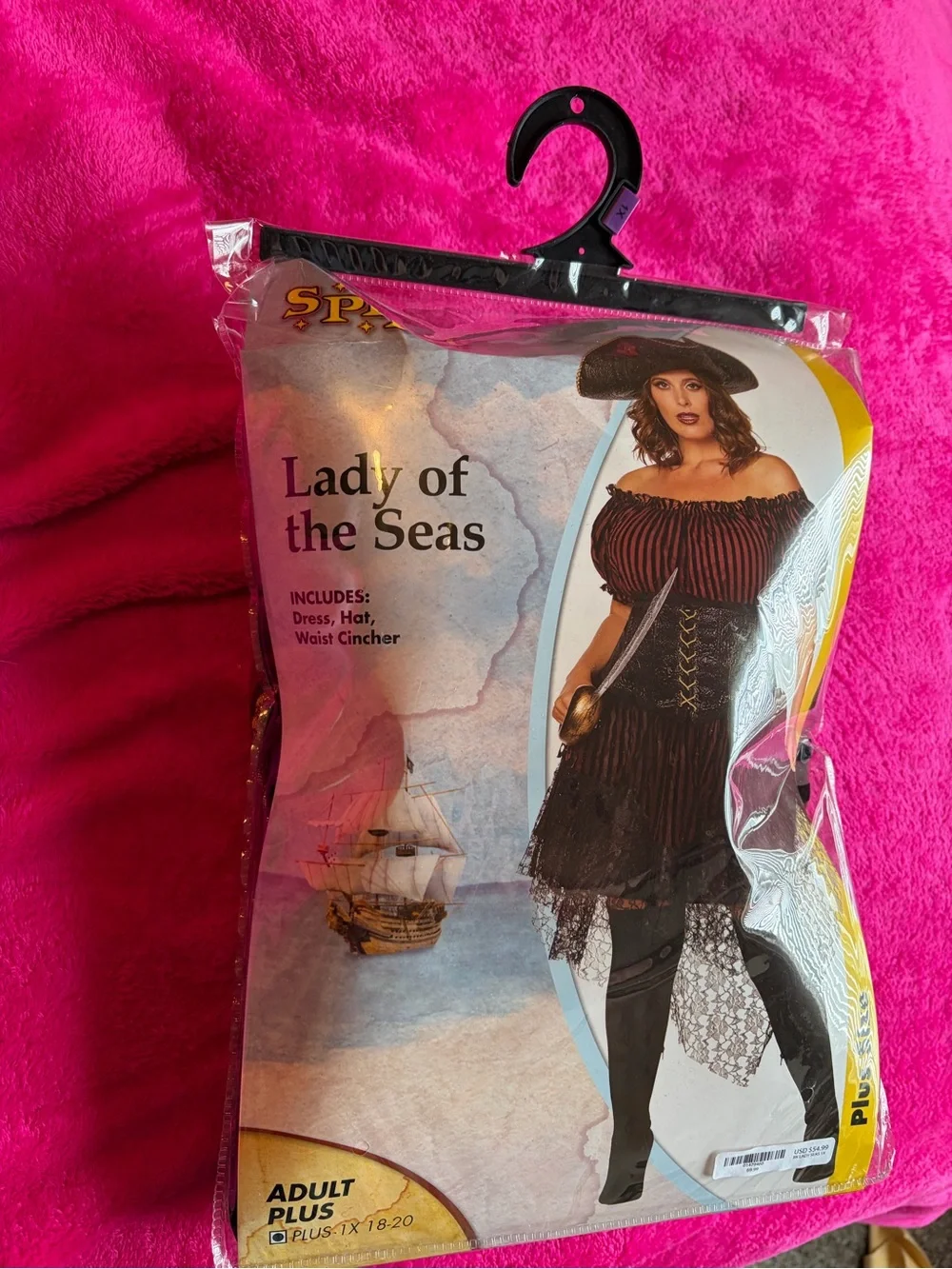 Spirit Lady of the Seas Plus Size Pirate Costume - Black & Burgundy - Picture 2 of 16